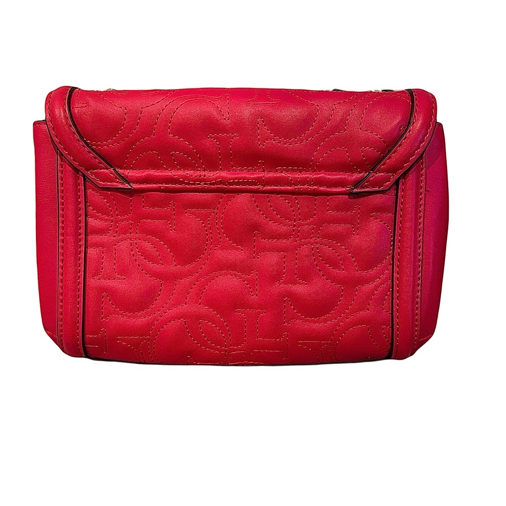 NWOT Red Crossbody/Shoulder Mini Bag with Quilted Texture and Chain Straps - Picture 2 of 12
